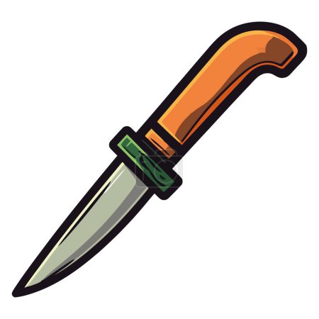 Illustration for Sharp steel blade, handle of metal Danger icon isolated - Royalty Free Image