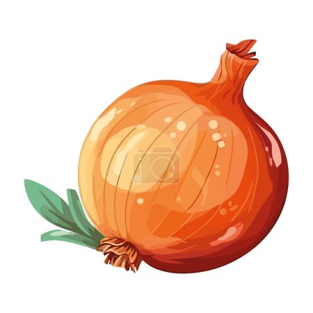 Illustration for Fresh organic onion, ripe for healthy eating icon isolated - Royalty Free Image