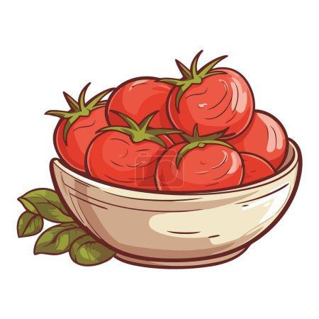 Ilustración de Tomate orgánico fresco, aperitivo maduro y jugoso aislado - Imagen libre de derechos