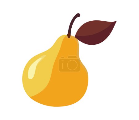 Illustration for Fresh pear fruit symbolizes healthy eating habits icon isolated - Royalty Free Image