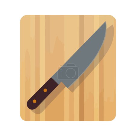 Ilustración de Hoja de acero afilado e icono de tabla de cortar aislado - Imagen libre de derechos