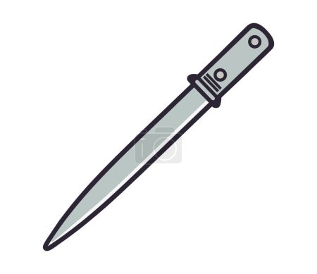 Illustration for Sharp steel blade, at the edge of violence icon isolated - Royalty Free Image