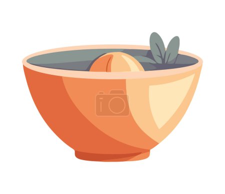 Illustration for Fresh fruit bowl, a symbol of healthy eating icon isolated - Royalty Free Image