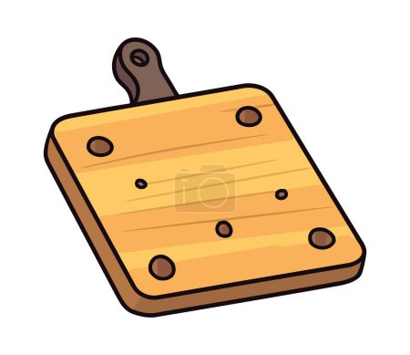 Illustration for Wooden cutting board on white background icon isolated - Royalty Free Image