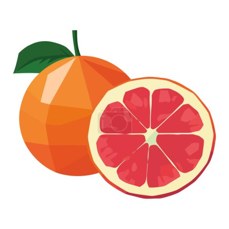 Illustration for Juicy citrus slices healthy refreshment icon isolated - Royalty Free Image