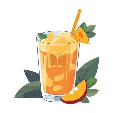Ilustración de Icono de cóctel de frutas orgánicas frescas aislado - Imagen libre de derechos