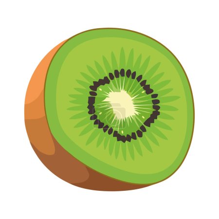 Illustration for Juicy kiwi slice, fresh from nature bounty icon isolated - Royalty Free Image