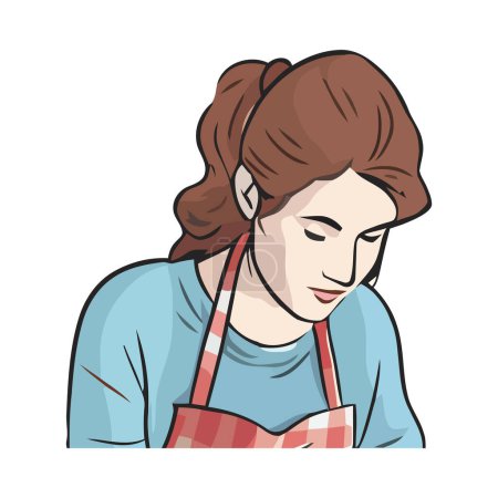 Illustration for Cheerful young chef cooking meal icon isolated - Royalty Free Image