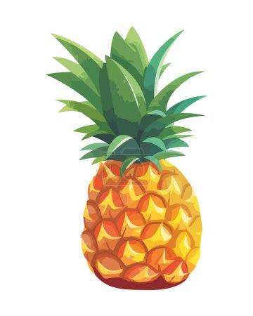 Illustration for Juicy pineapple, symbol of healthy eating icon isolated - Royalty Free Image