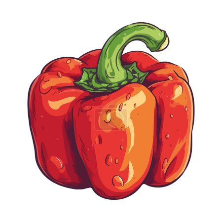 Téléchargez les illustrations : Légumes poivrés frais, mûrs et prêts à cuire icône isolé - en licence libre de droit