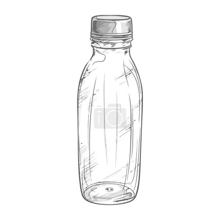 Illustration for Transparent plastic bottle holds refreshing water over white - Royalty Free Image