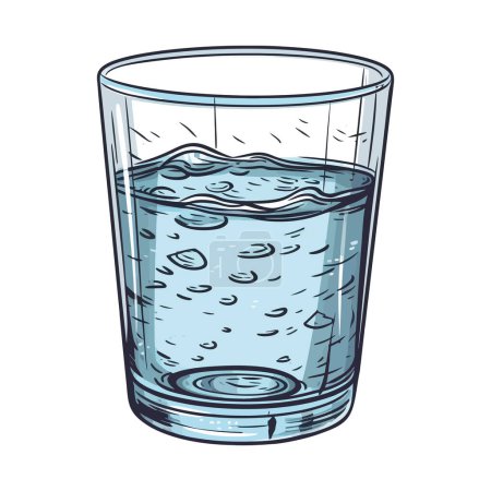 Illustration for Transparent glass container holds water over white - Royalty Free Image