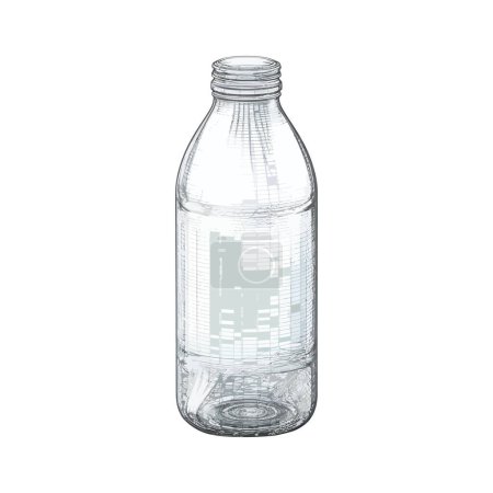 Ilustración de Agua pura en botella transparente sobre blanco - Imagen libre de derechos