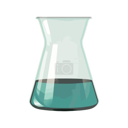 Illustration for Transparent beaker holds blue liquid over white - Royalty Free Image