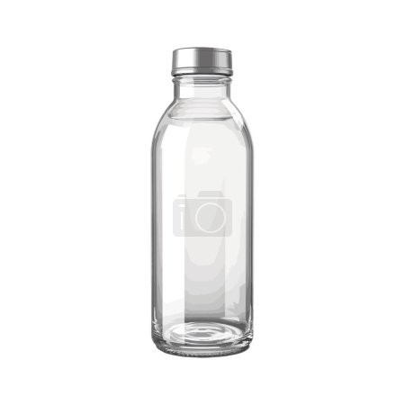 Ilustración de Botella de vidrio transparente sobre blanco - Imagen libre de derechos