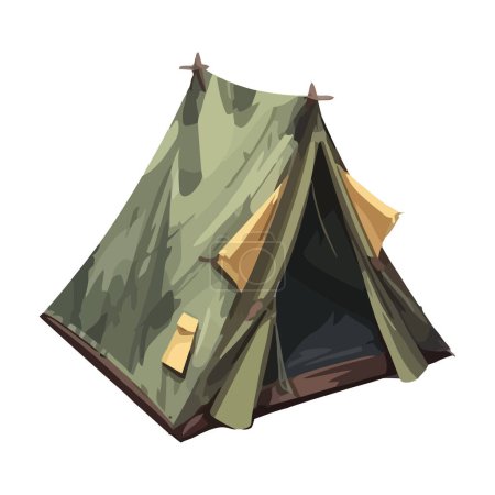 Illustration for Mountain camping tent over white - Royalty Free Image