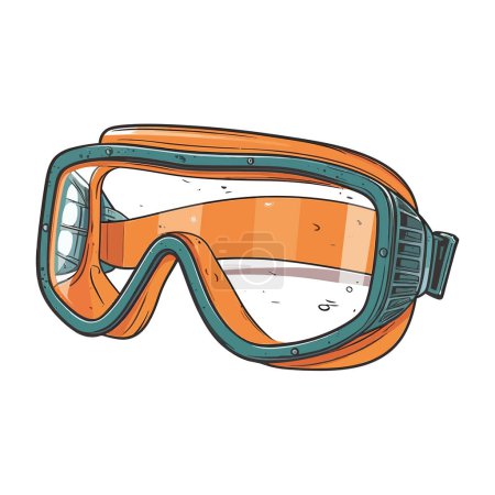 Illustration for Swimming goggles vector over white - Royalty Free Image