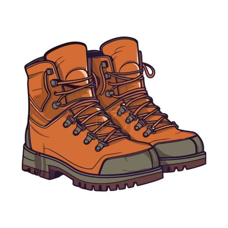 Ilustración de Diseño de botas de senderismo sobre blanco - Imagen libre de derechos