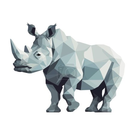 Téléchargez les illustrations : Design abstrait de rhinocéros sur blanc - en licence libre de droit