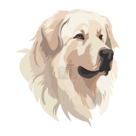 Illustration for Obedient retriever design over white - Royalty Free Image