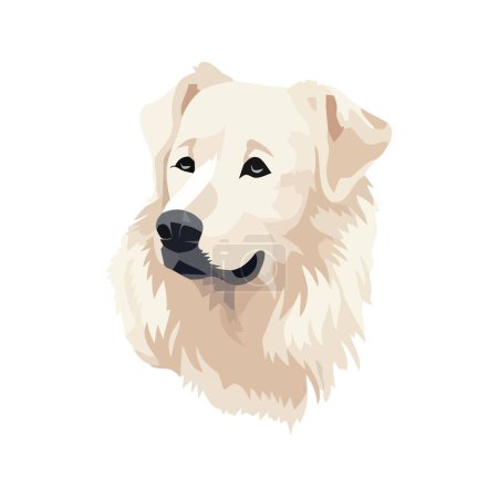 Illustration for Cute purebred puppy face over white - Royalty Free Image