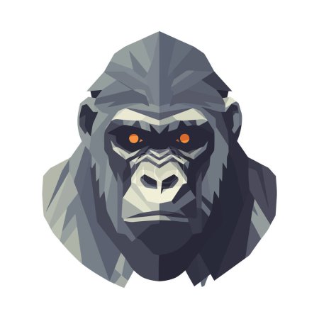 Illustration for Gorilla mascot face over white - Royalty Free Image