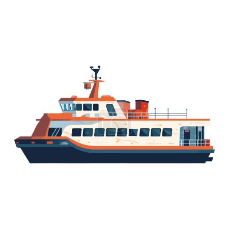 Illustration for Modern cruise ship over white - Royalty Free Image