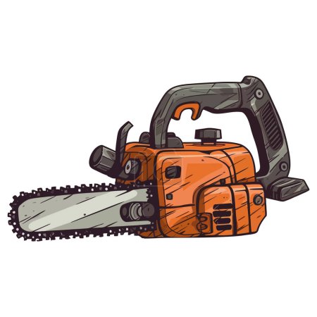 Illustration for Chainsaw machinery design over white - Royalty Free Image