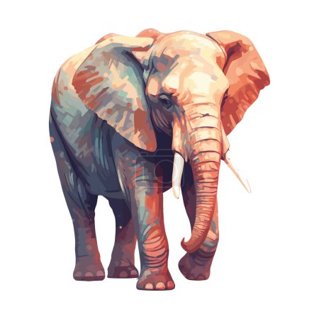 Téléchargez les illustrations : Illustration éléphant mignon sur blanc - en licence libre de droit