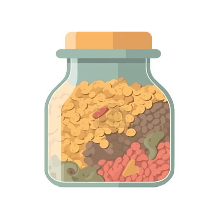 Illustration for Organic fruit jar over white - Royalty Free Image