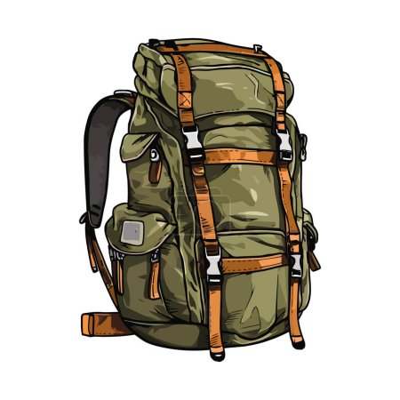 Illustration for Backpack for carrying equipment over white - Royalty Free Image