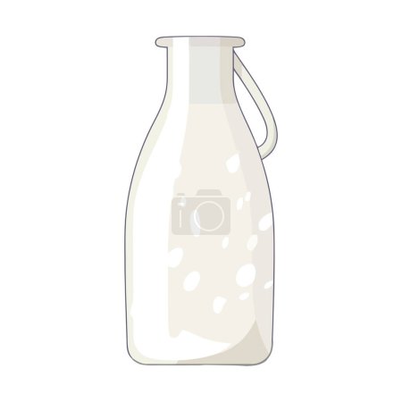 Ilustración de Botella de leche ecológica sobre blanco - Imagen libre de derechos