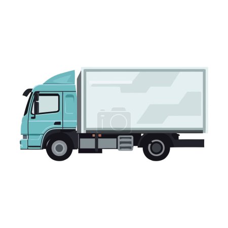 Téléchargez les illustrations : Semi-camion bleu sur blanc - en licence libre de droit