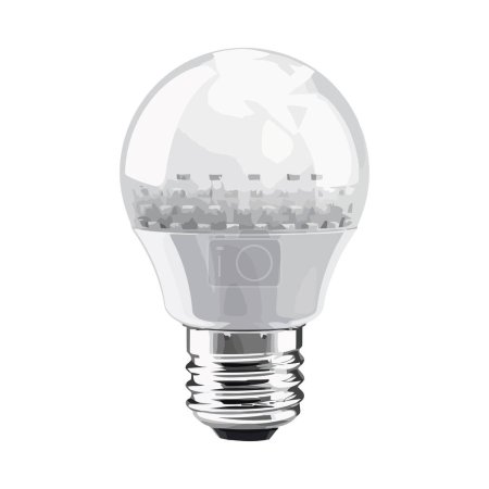 Illustration for Light bulb glows with environmental inspiration over white - Royalty Free Image