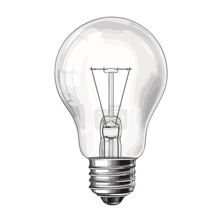 Illustration for Efficient light bulb glows with bright ideas over white - Royalty Free Image