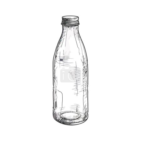 Ilustración de Diseño transparente de la botella de vidrio sobre blanco - Imagen libre de derechos