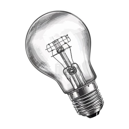 Illustration for Light bulb glows with bright ideas over white - Royalty Free Image