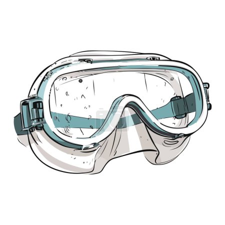 Ilustración de Diseño de gafas de snorkel sobre blanco - Imagen libre de derechos