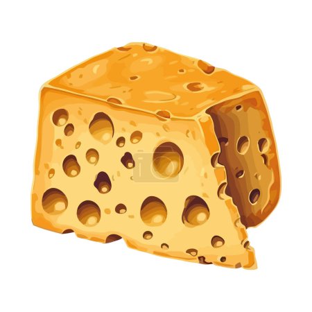 Ilustración de Rebanada de queso gourmet sobre blanco - Imagen libre de derechos
