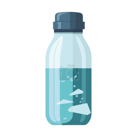 Illustration for Bottle with liquid over white - Royalty Free Image