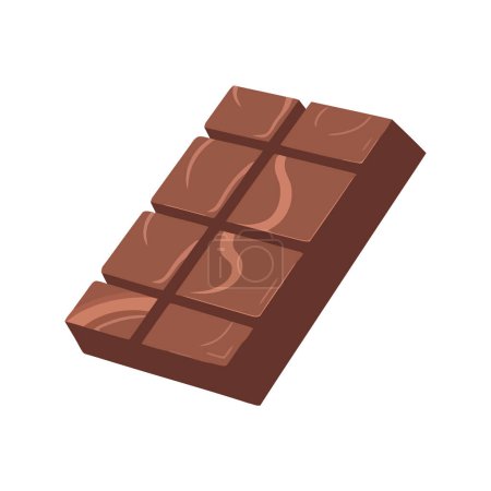 Téléchargez les illustrations : Barre de chocolat sucré sur blanc - en licence libre de droit