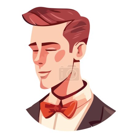 Illustration for One handsome businessman smiling in a suit over white - Royalty Free Image