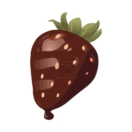 Illustration for Strawberry with chocolate over white - Royalty Free Image