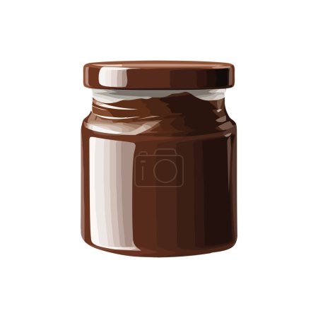 Téléchargez les illustrations : Design de pot de chocolat biologique sur blanc - en licence libre de droit