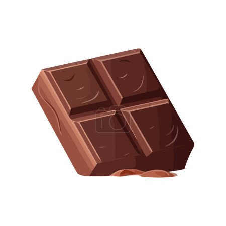 Ilustración de Snack de chocolate dulce roto en formas lindas sobre blanco - Imagen libre de derechos