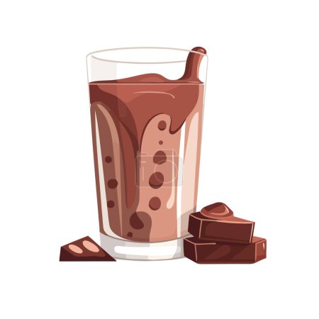 Illustration for Fresh chocolate cocktail over white - Royalty Free Image