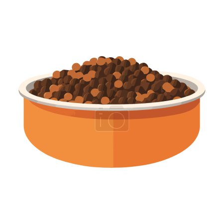 Illustration for Fresh organic meal in dog bowl over white - Royalty Free Image