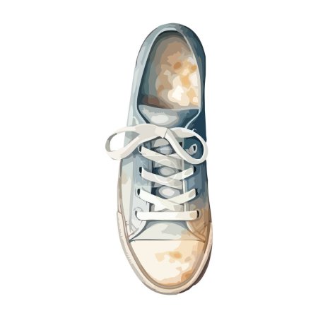 Illustration for Sports shoe with blue over white - Royalty Free Image