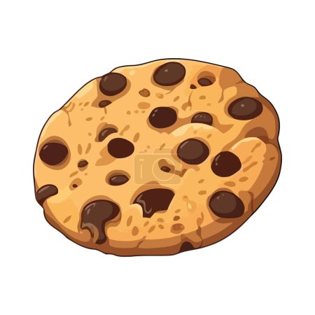 Téléchargez les illustrations : Illustration biscuit au chocolat sur blanc - en licence libre de droit