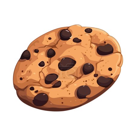 Ilustración de Chocolate cookie ilustración vector sobre blanco - Imagen libre de derechos